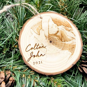 Photo Ornament - Baby’s First Christmas - Personalized Wood Engraved - Laser Engraved Photo Ornament -