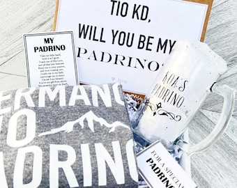 Padrino Box - Hermano Tio Padrino - Personalized Padrino Proposal Gift - Will you be My Padrino Box