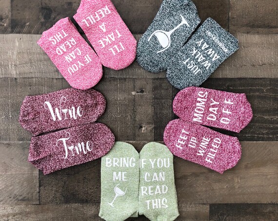 Mother's Day Socks - Wine Lover Socks - Funny gift for mom - Mom wine socks - Cute Mothers Day Gift Idea