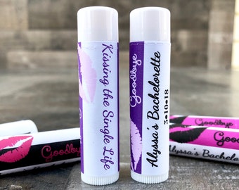 Kiss the Miss goodbye Labels / Bachelorette Lip Balm Labels / Chapstick Favors / Last Kiss / Customizable / Chapstick Favors Bachelorette Pa