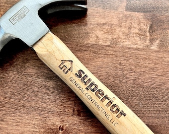 Engraved Hammer Contractor Gift - Contractor Logo - Personalized Hammer