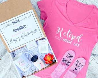 Retired Nurse Gift Box - Nurse Gift Set - Gift box for nurses with Shirt, socks, mug, bath salt, and a special Poem Card