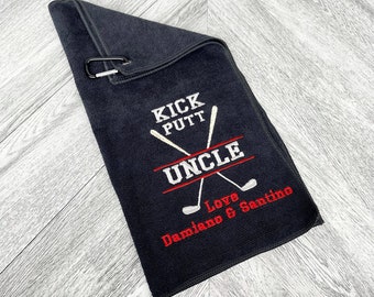 Uncle Golf Towel - Personalized Embroidered Golf Towel - Kick Putt Uncle Golf Towel - Uncle gift - Uncle Golf Lover