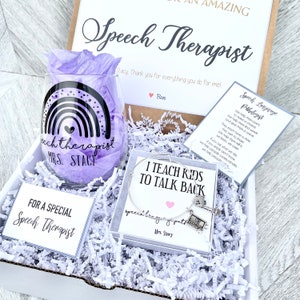 Personalized Speech Therapist Gift Box: Teacher Wine Glass & Charm Bracelet
