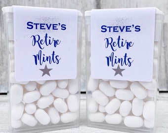 Retiremints Labels - Tic Tac Favors for a Retirement Party - Color Customizable