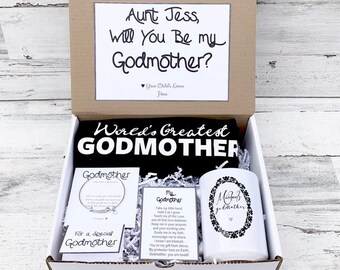 Godmother Gift - Godmother Box - Godmother Proposal - Personalized Godmother Gift - Will you be My Godmother Box