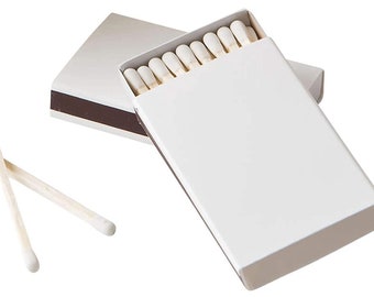 Blank, White Matchboxes with Matches- Can be added on to Match label order