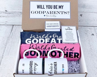 Godparents Box - Personalized Godparents Gift - Will you be My Godparents Box