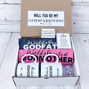 Godparents Box - Personalized Godparents Gift - Will you be My Godparents Box