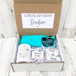 Teacher gift Box - Personalized Teacher Gift - Teacher Gift Set with Shirt, Teacher Mug, and Bracelet