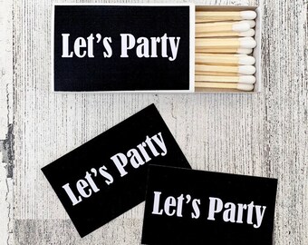 Matches Favor Labels - Black and White Matchbox Favors - Birthday Matchbox Favors - Customizable