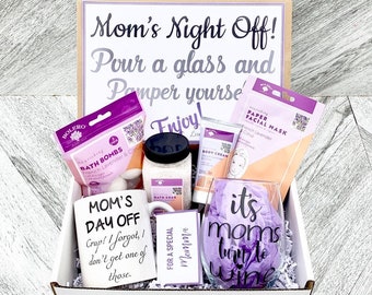 Mom Spa Gift Set - Pamper Yourself Spa gift box with French Lavender and Citrus - Moms Night Off