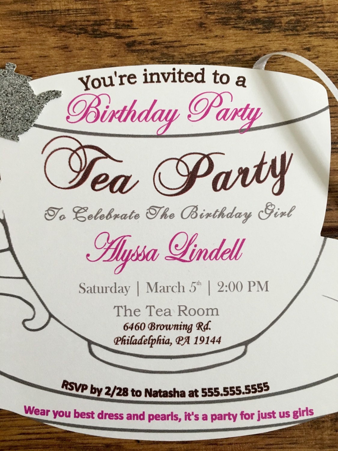 Tea Party Invitation Etsy