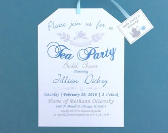 Tea Party Shower Invitations -Customizable