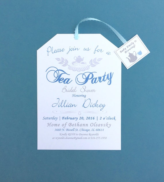 Tea Party Shower Invitations -Customizable