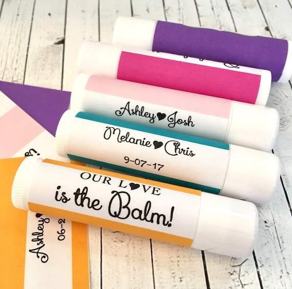 Personalized Lip Balm Labels: Bridal Shower, Wedding Favors