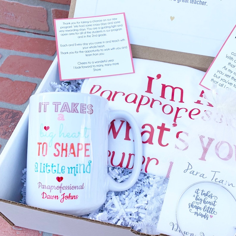 Paraprofessional gift Box Personalized Teacher Gift | Etsy
