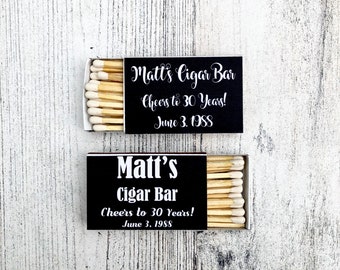 Matches Favors - Black and White Matchbox Favors - Birthday Matchbox Favors - Customizable