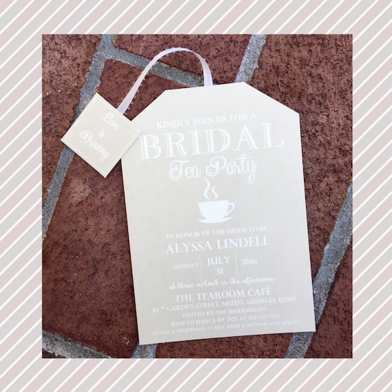 Tea Party Bridal Shower Invitations Elegant