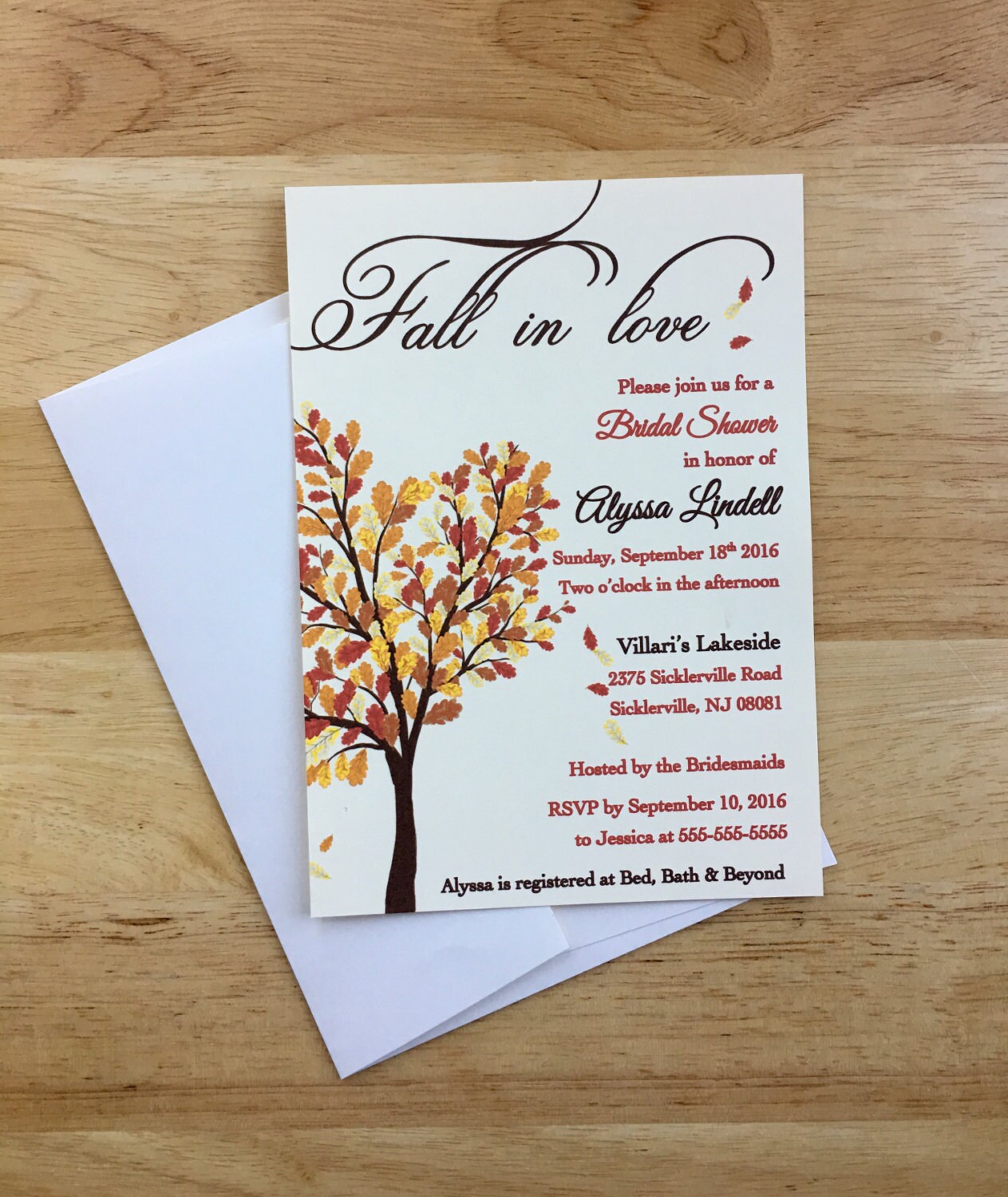 Fall In Love Bridal Shower Invitations Autum Leaves Theme Fall In Love Bridal Shower Invitations Autum Leaves Theme 1