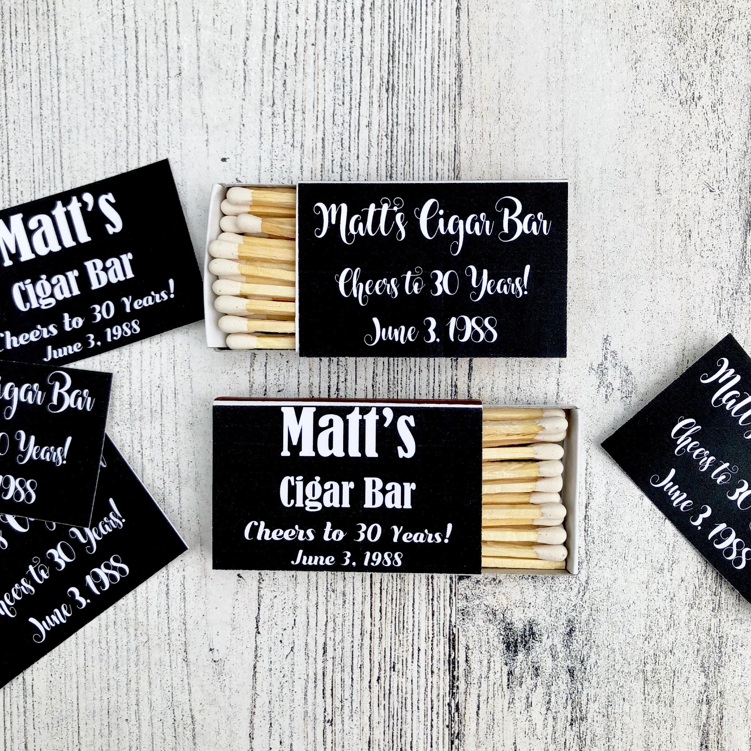 Matches Favors Black and White Matchbox Favors Birthday Matchbox Favors Customizable