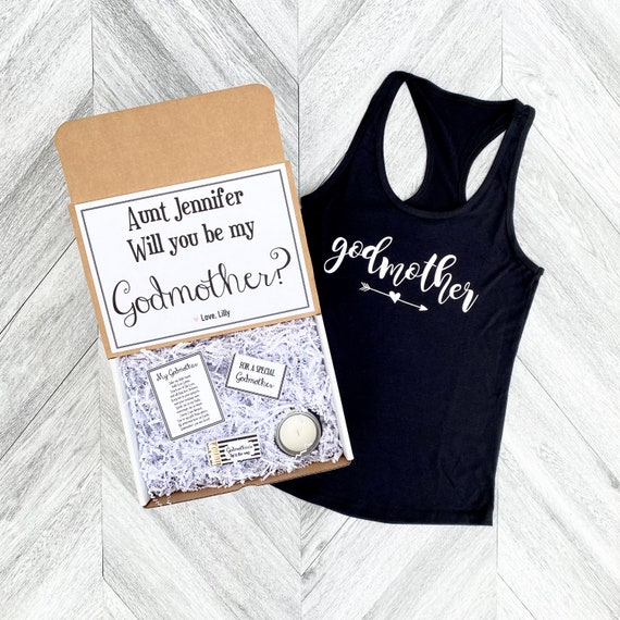 Personalized Godmother Proposal Gift Box with Tank Top