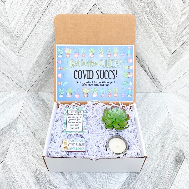 Succulent Gift Box COVID SUCCS Feel Better Covid Gift Box Etsy