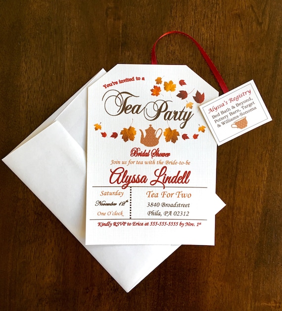 Fall Themed Tea Party Invitation Autumn Tea