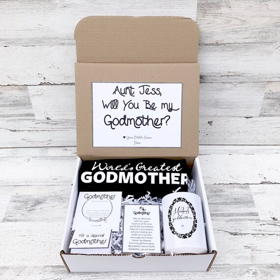 Personalized Godmother Proposal Gift Box: Mug, Bracelet & Tank