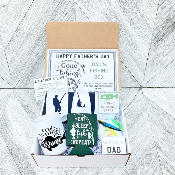 Fathers Day Fishing Gift Box Set Shirt, Mug, Fishing Gear, Drink