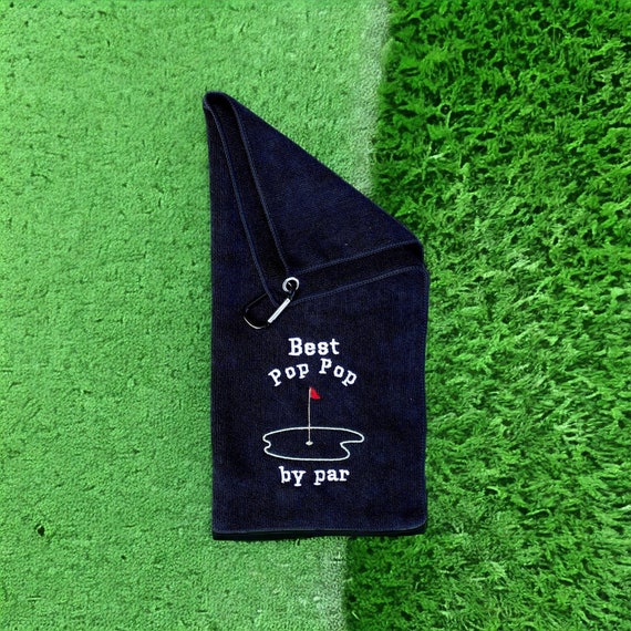 Personalized Embroidered Golf Towel: Pop Pop Gift