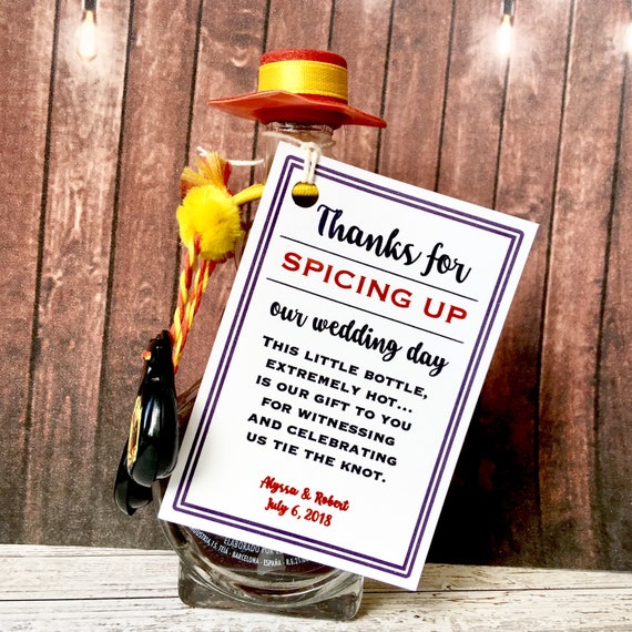 Hot Sauce Wedding Favor Tags: Personalized Thank You Labels