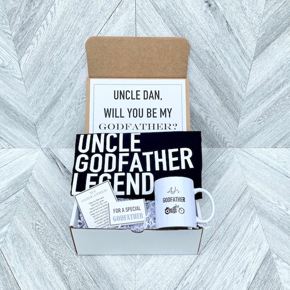 Personalized Godfather Gift Box: Uncle Legend T-Shirt & Mug