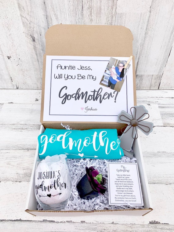 Personalized Godmother Proposal Gift Box: Tank Top & Succulent