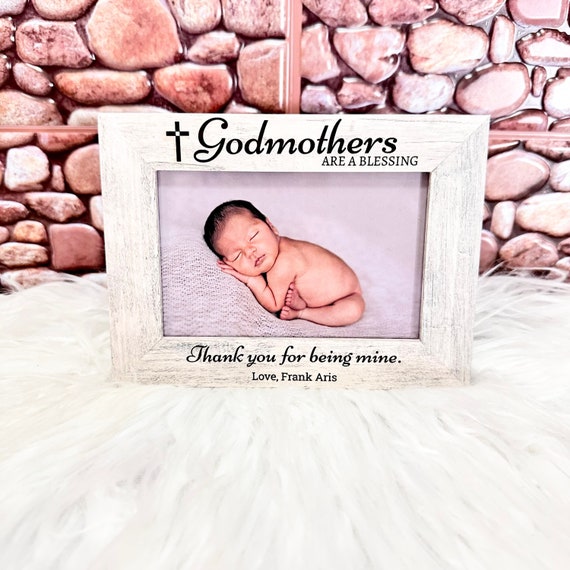 Personalized Godmother Engraved Wooden Frame: Godmother Gift