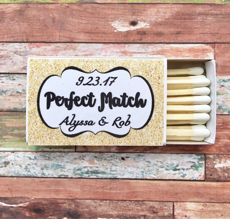 Matches Favor Labels Gold Glitter Matchbox Favors the Etsy