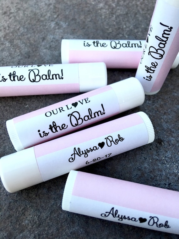 Personalized Lip Balm Labels: Bridal Shower & Wedding Favors