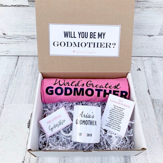 Personalized Godmother Proposal Gift Box: Mug & Shirt