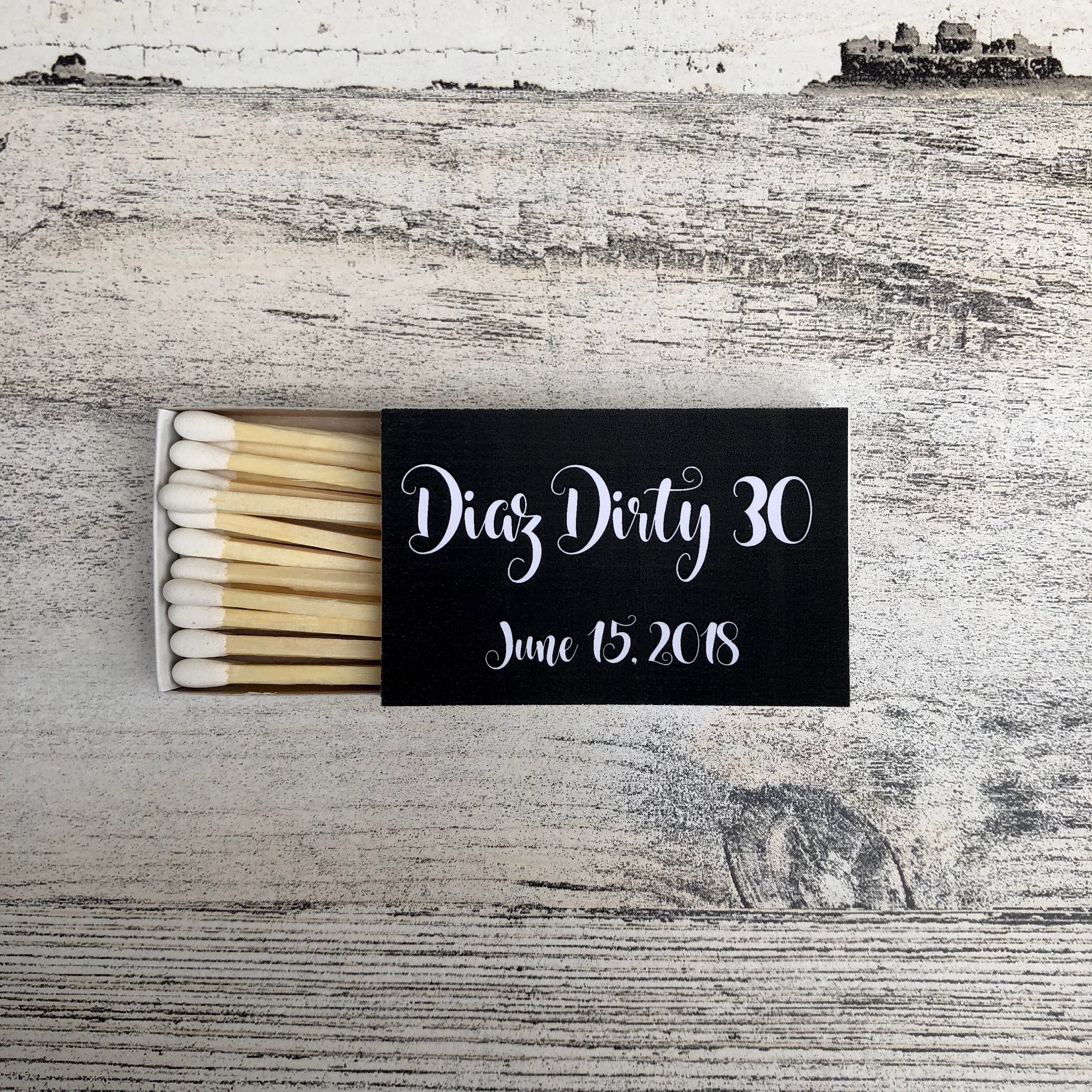 Matches Favors Black and White Matchbox Favors Birthday Matchbox