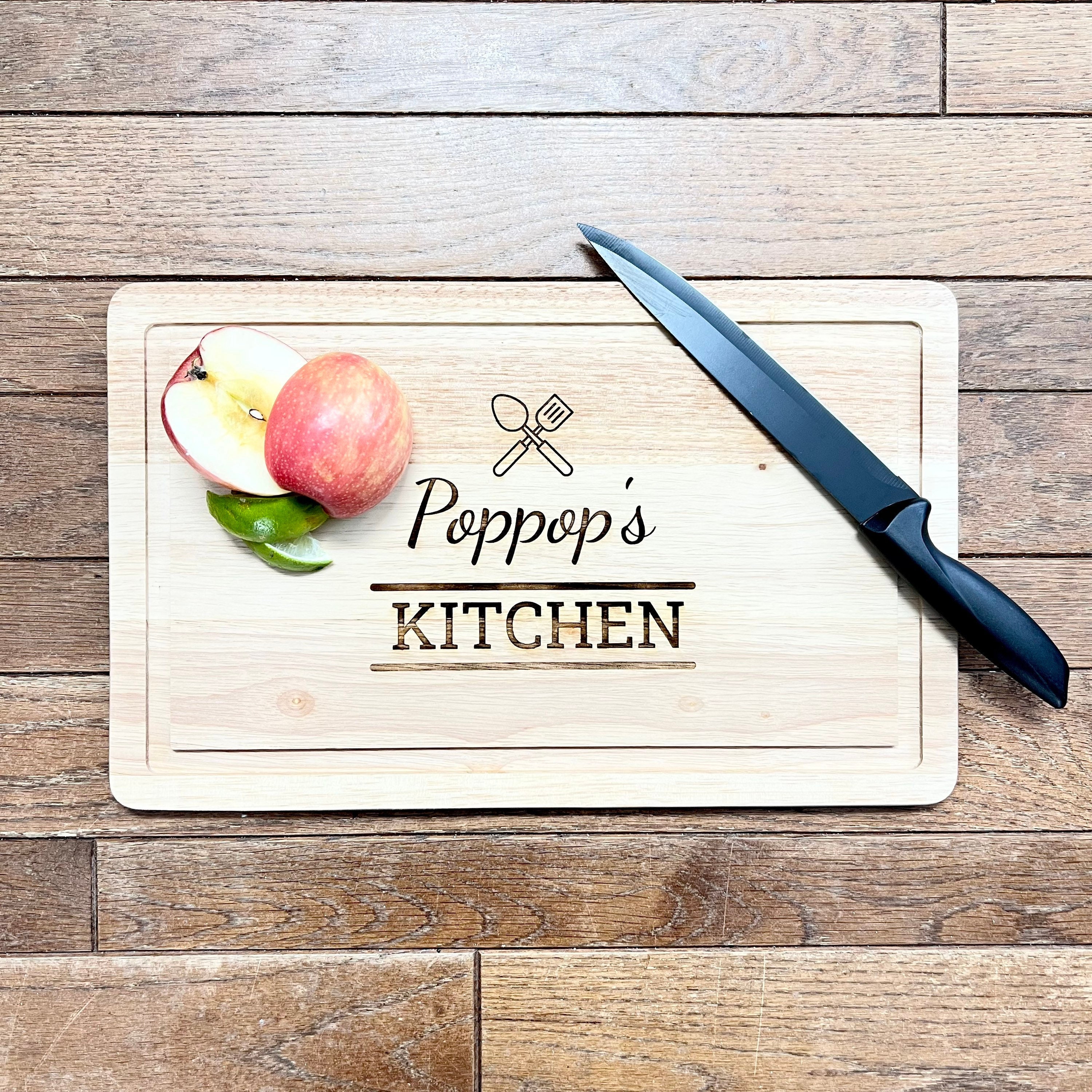 Pop Pop's Kitchen, Made with Love. Personalized Cutting Board for Father's  Day