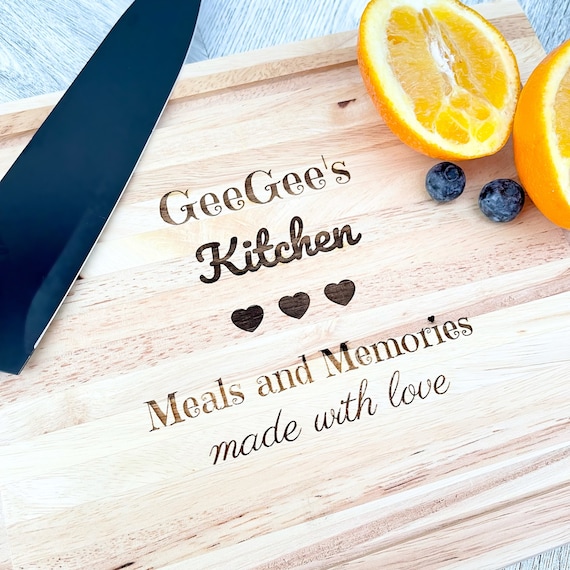 Wood Engraved Cutting Board: Personalized GiGi's Kitchen Gift