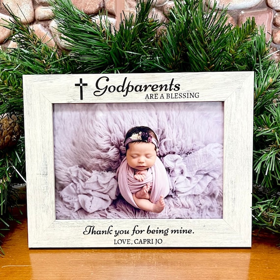 Personalized Godparents Engraved Wooden Picture Frame