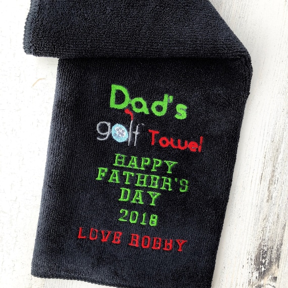 Golf Towel - Personalized Embroidered Golf Towel - Fathers Day Golf Towel - Fathers Day Gift