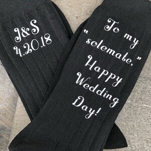 Sole Mates Socks for Groom Customizable Socks for the Wedding Day Groom Gift from Bride customizable Groom Socks image 3