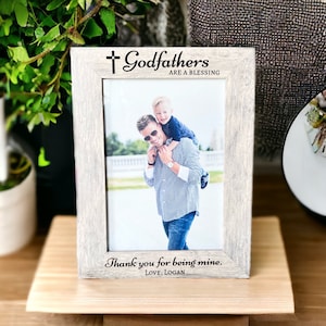 Godfather Engraved Frame - Laser Engraved  Personalized Godfather Wooden Frame - Godfather Blessings - Thank you for being my Godfather