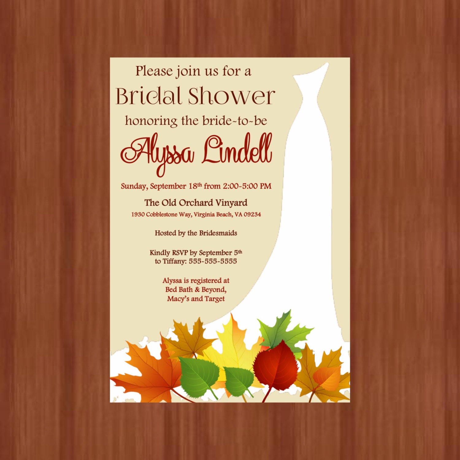 Fall Themed Wedding Shower Invitations 10