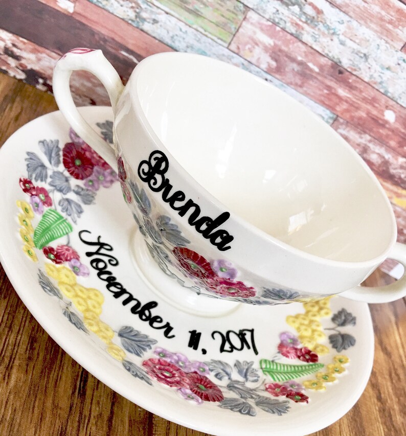 Personalized Vintage China Tea Cup for the Bride to Be Tea Etsy