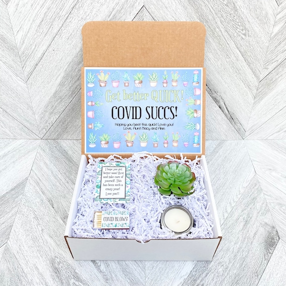 Succulent Gift Box - COVID SUCCS feel better - Covid Gift Box Set  - Get well soon