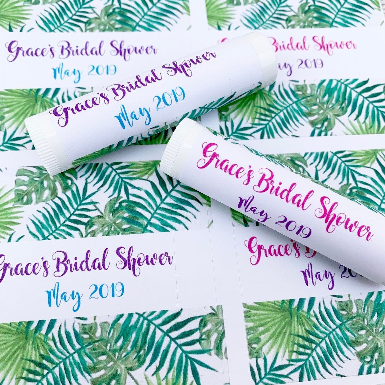 Lip Balm Labels Only / Chapstick Favors Bridal Shower / Baby Shower