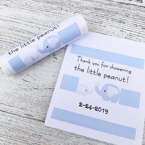 Elephant Baby Shower Chapstick Labels: Little Peanut Favors